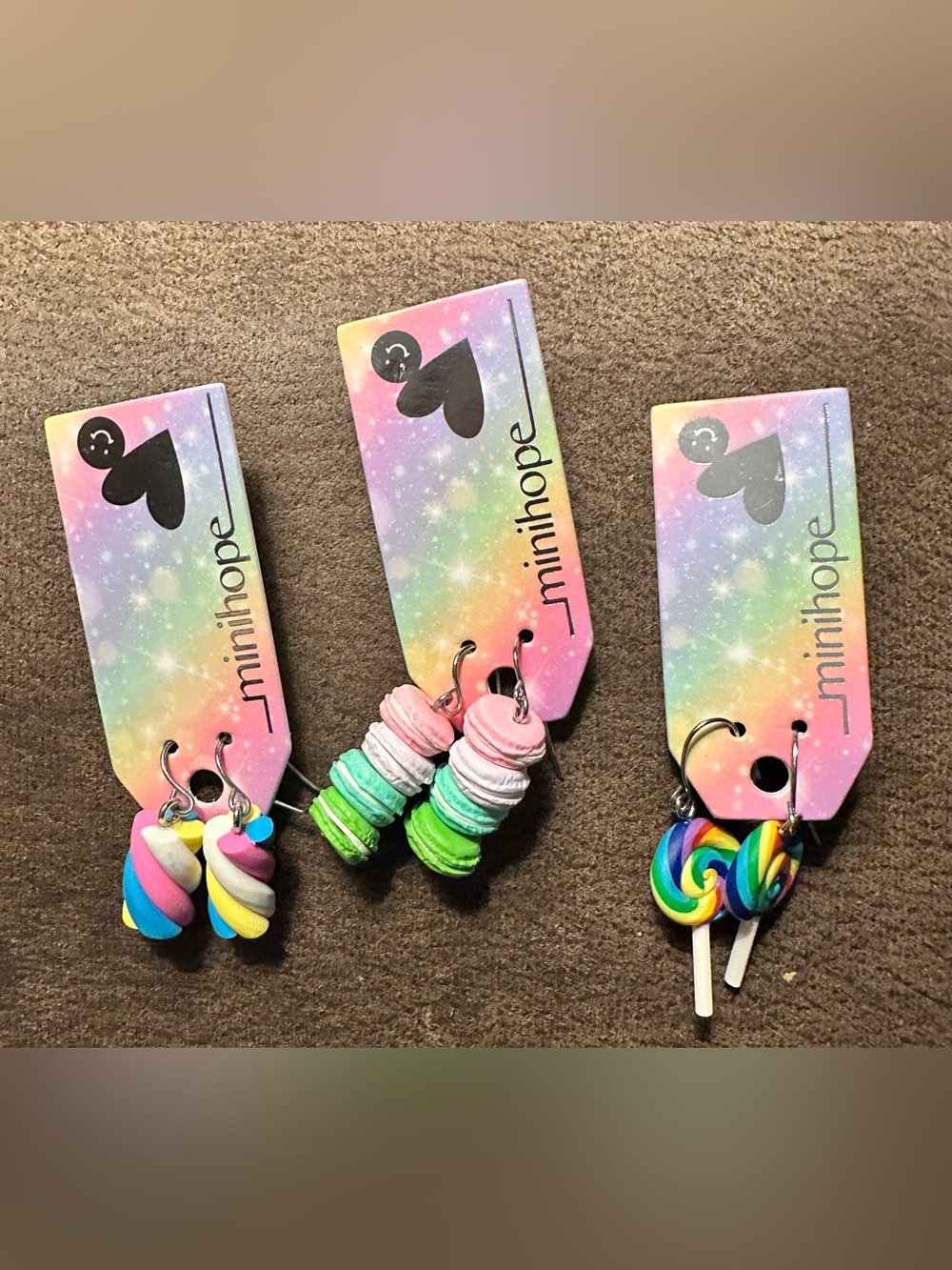 Kids Pink & Green Macaron Stack Earrings